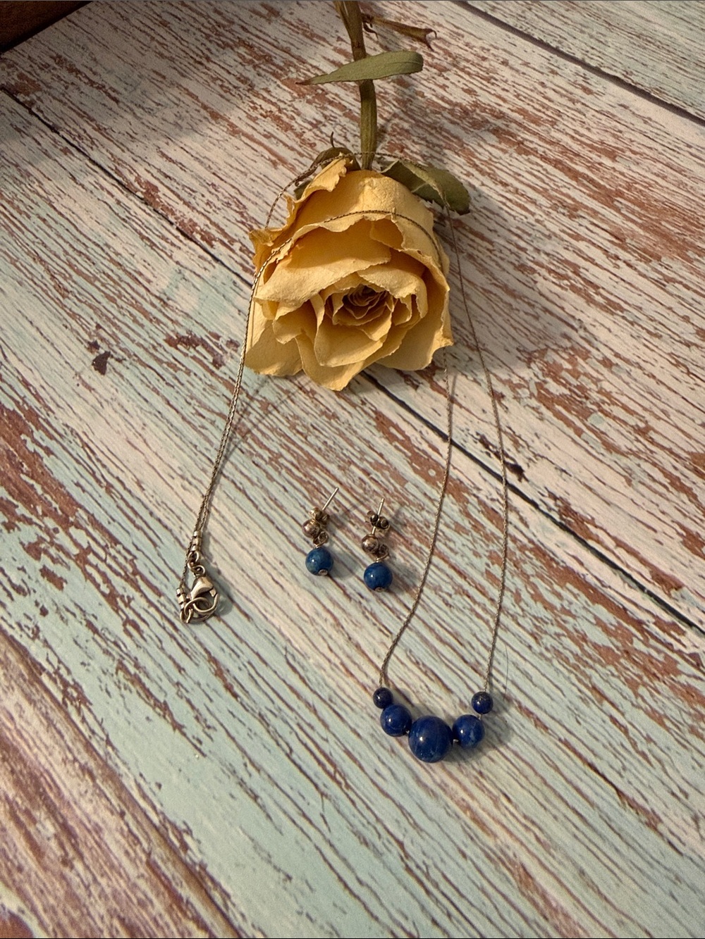 Lapis Lazuli 925 necklace and earring set